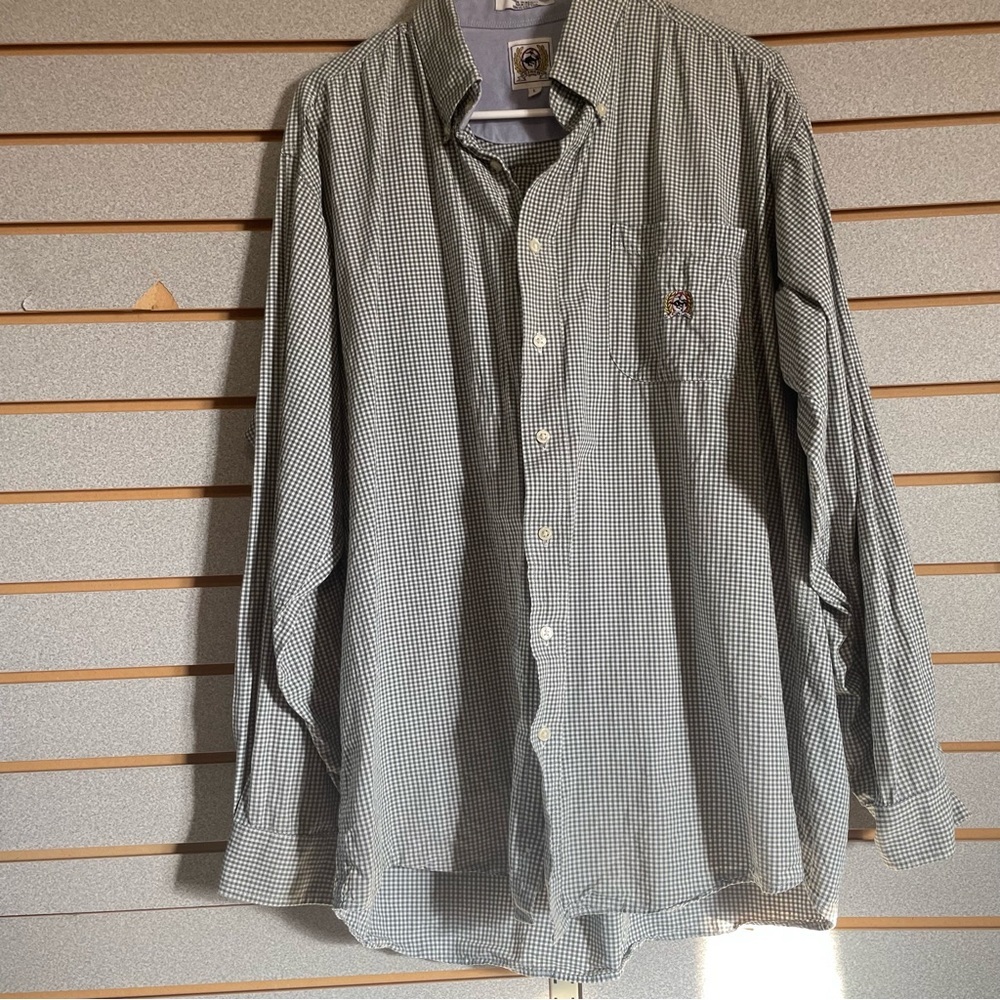 Men’s Cinch Long Sleeve Button Up Green White Plaid Western Shirt Cowboy Large